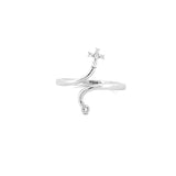 14K Gold Open Cross and Bezel Diamond Ring