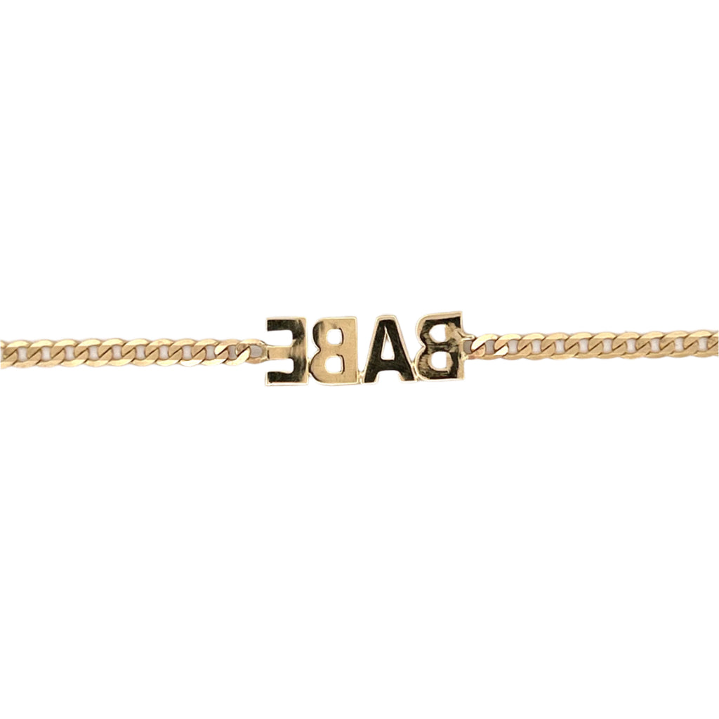 14K Gold BABE Curb Bracelet