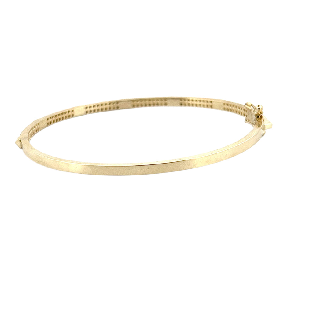 14K Gold Mini Spiked Diamond Bangle