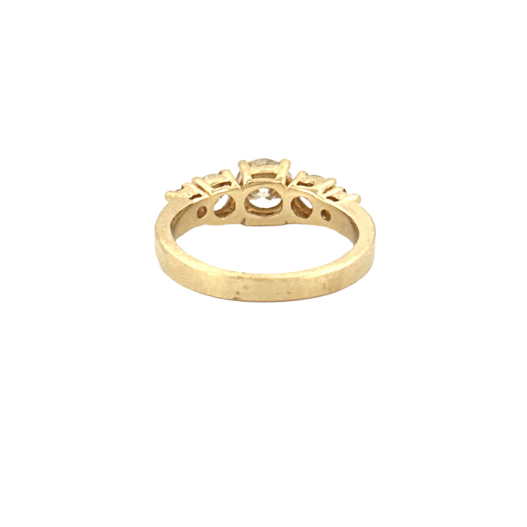 14K Gold 1.50 Carat 5 Round Natural Basket Set Diamond Ring