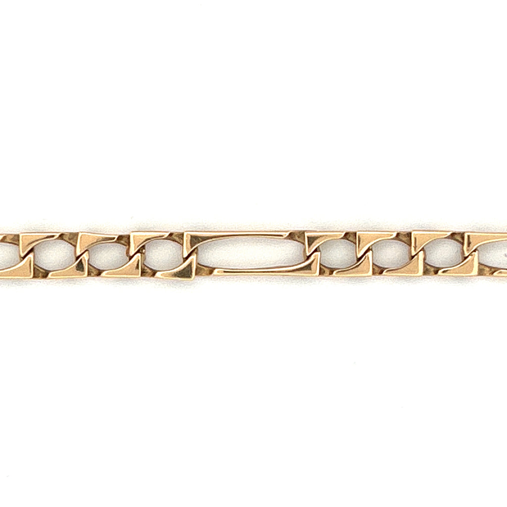 14K Gold 4.8MM Edged Figaro Bracelet