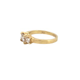 14K Gold 1.10 Carat Natural 3 Stone Princess Cut Diamond Engagement Ring