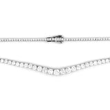 14K Gold Lab Grown 16.50 Carat Round Graduating Diamond Tennis Necklace