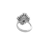 14K Gold Lab Grown 1.00 Carat Oval Cut Round Brilliant and Baguette Diamond Halo Solitaire Engagement Ring