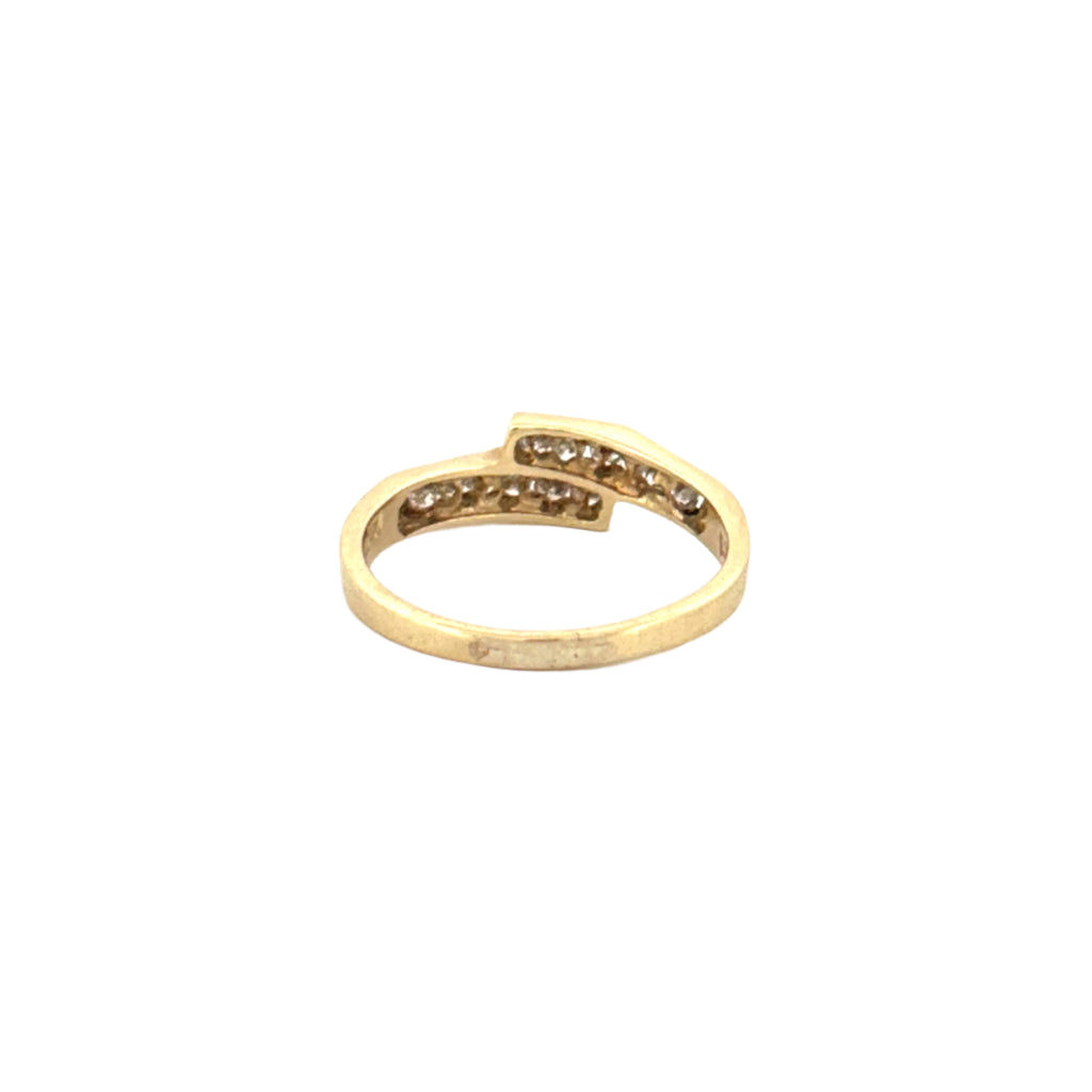 14K Gold Channel Set Flat Top Diamond Band