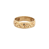 14K Gold Nugget Pattern Band