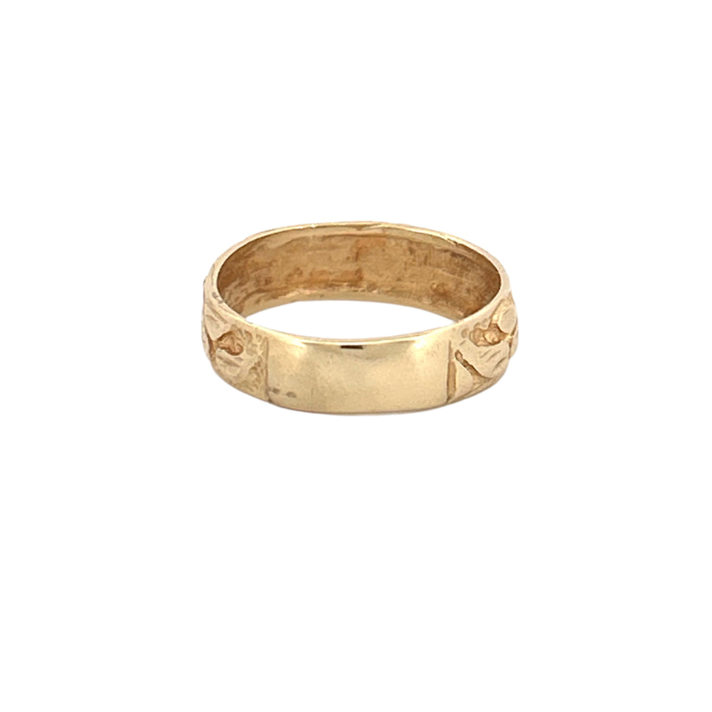 14K Gold Nugget Pattern Band