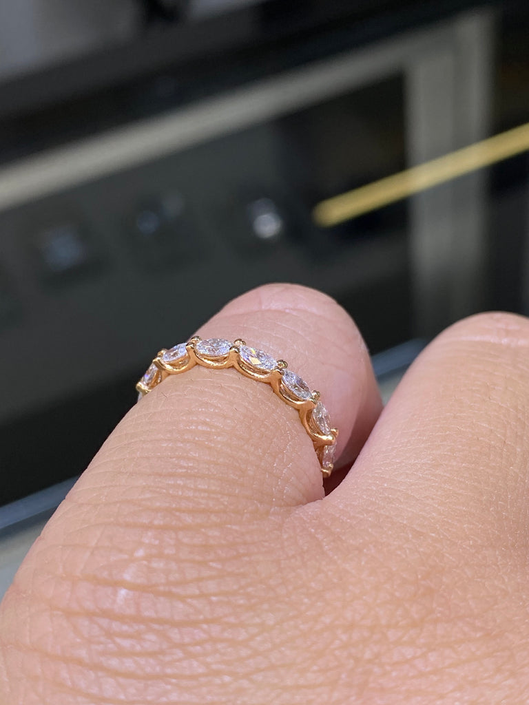 14K Gold Marquise Shared Prong Lab Grown Diamond Eternity Band