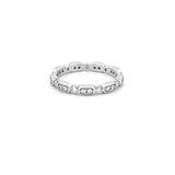 14K Gold One and Two Diamond Round Band