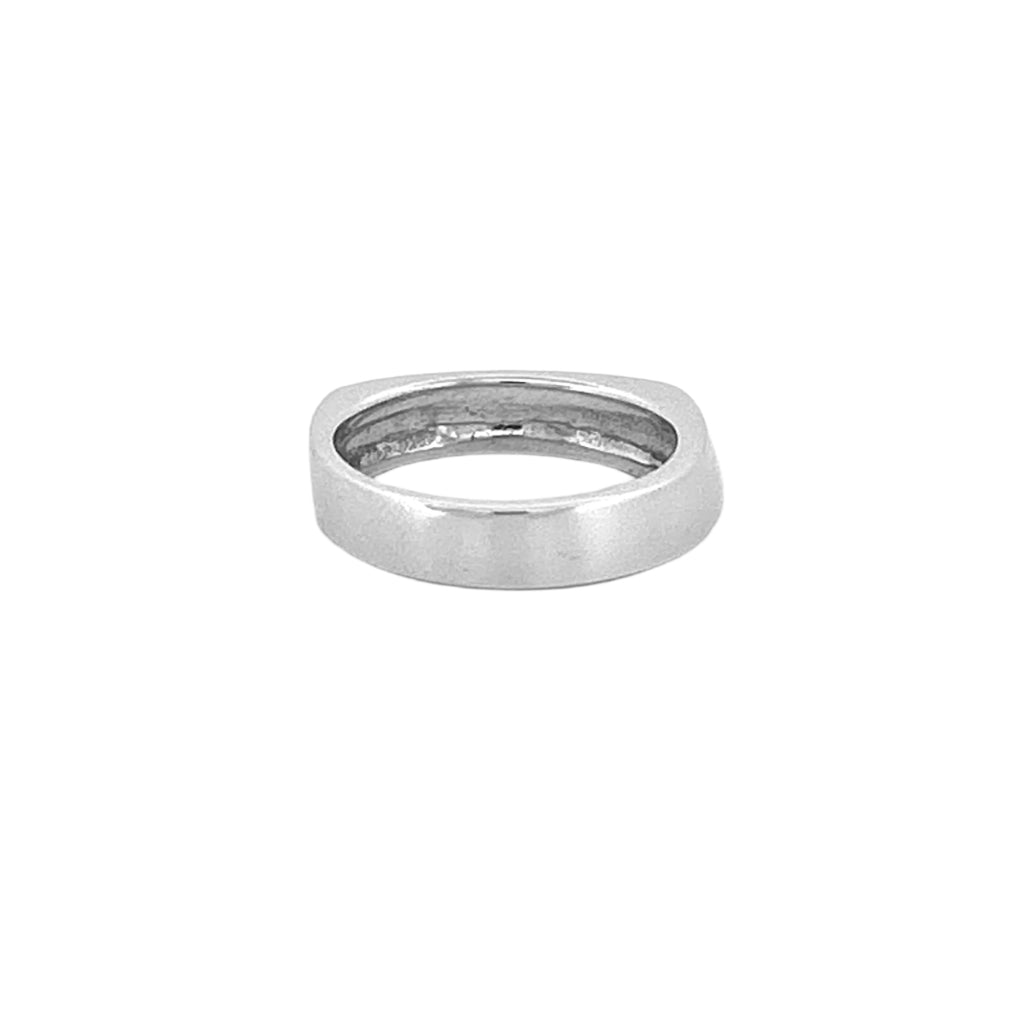 14K Gold Slanted Three Row Flat Diamond Pave Band
