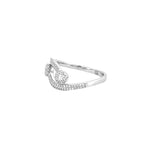 14K Gold Open Duo Round Halo Pave Band
