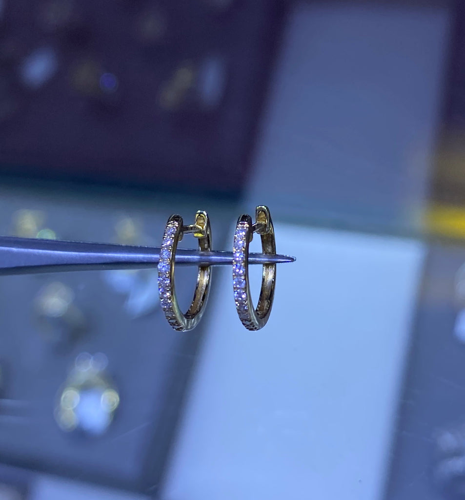 14K Gold 1MM Diamond Earrings