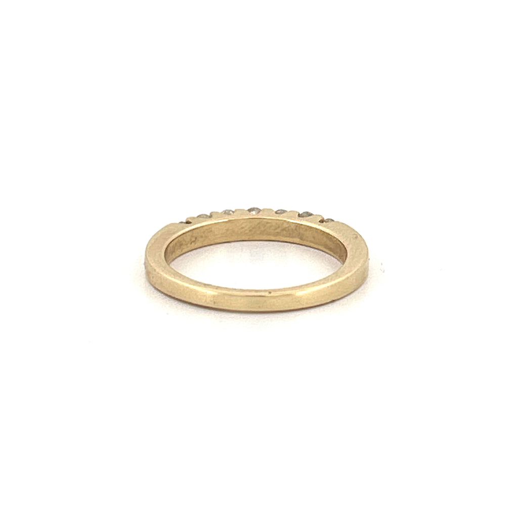 14K Gold Thick U Prong Diamond Band