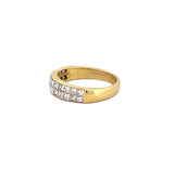 14K Gold Two Row Invisible Princess Diamond Band