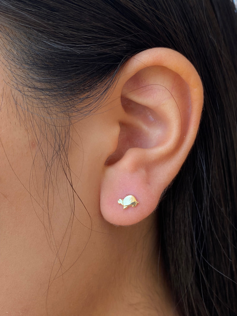 14K Gold Turtle Earrings