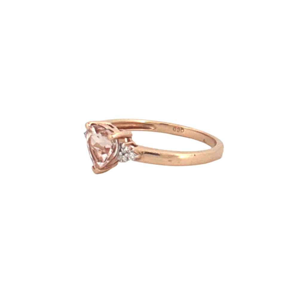 14K Gold 1.00 Carat Heart Morganite Engagement Ring