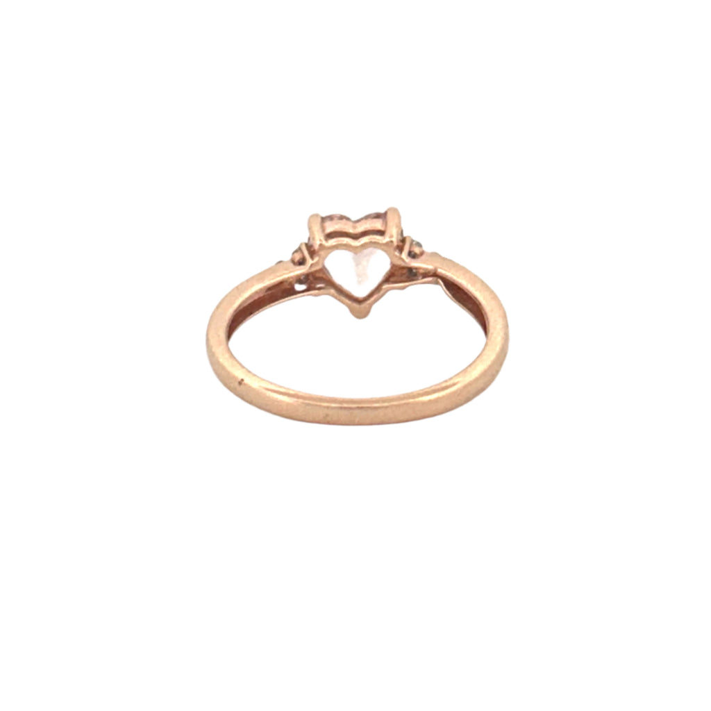 14K Gold 1.00 Carat Heart Morganite Engagement Ring
