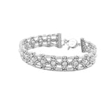 14K Gold Triple Layer Diamond Cut Bangle Bracelet