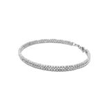 14K Gold Double Layer Diamond Cut Bangle Bracelet