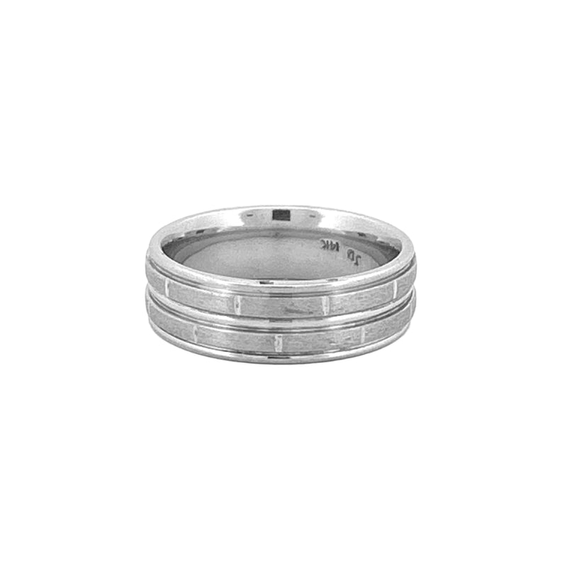14K Gold Brick Mens Band