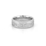 14K Gold Hexagon Mens Band