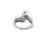 14K Gold Three Row Diamond Heart Wrapped Band