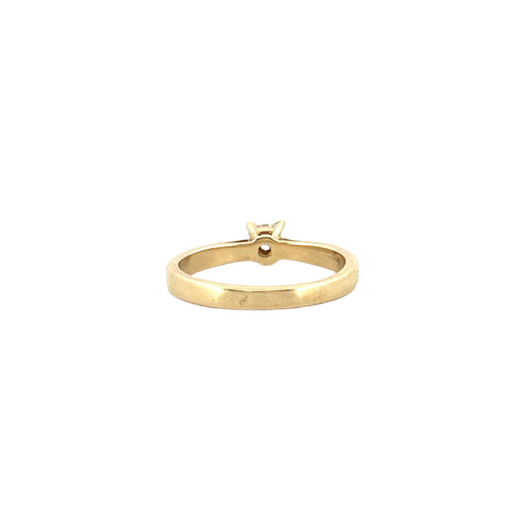 14K Gold 0.10 Carat Natural Princess Diamond Solitaire Cathedral Engagement Ring