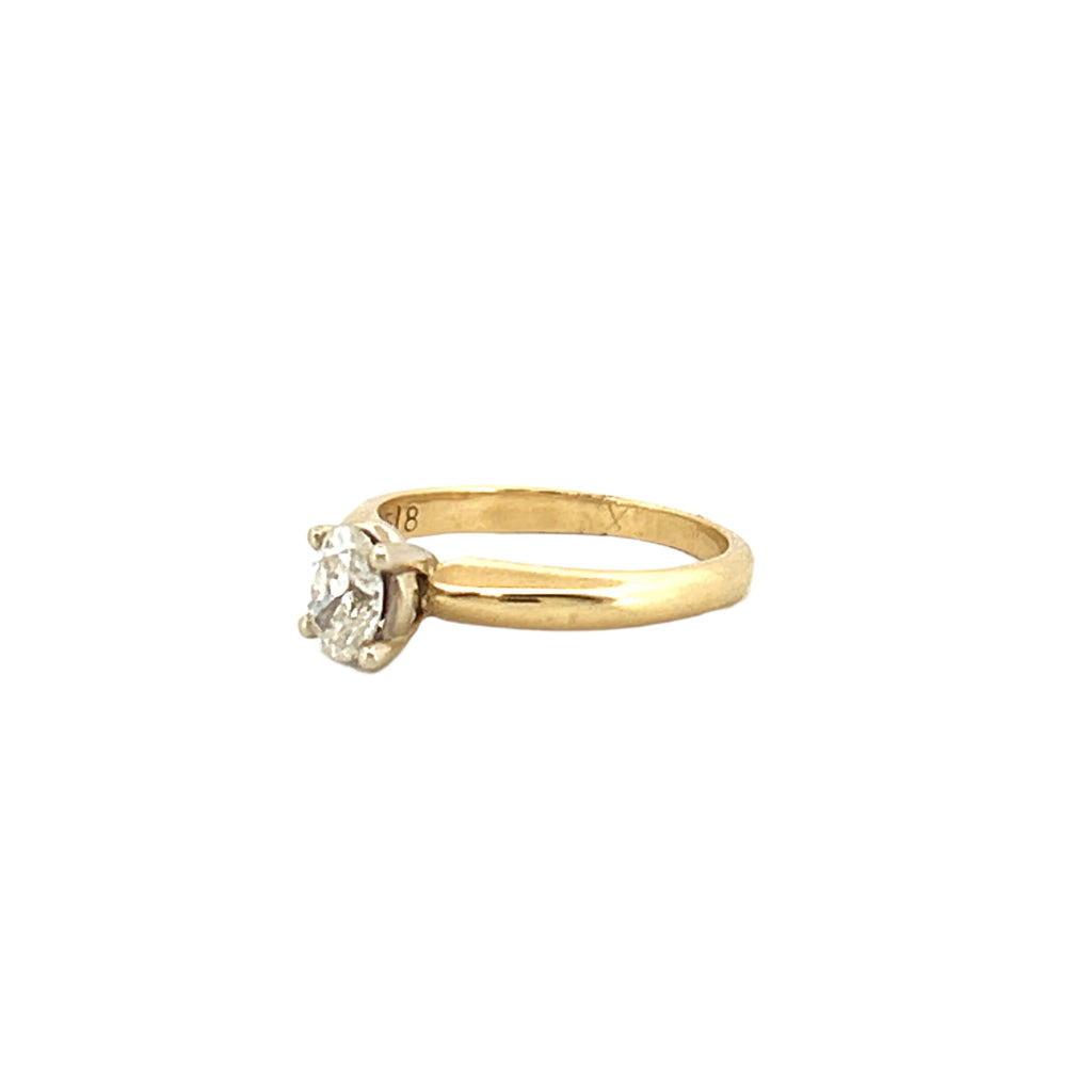 14K Gold 0.40 Carat Natural Oval Diamond Solitaire Engagement Ring