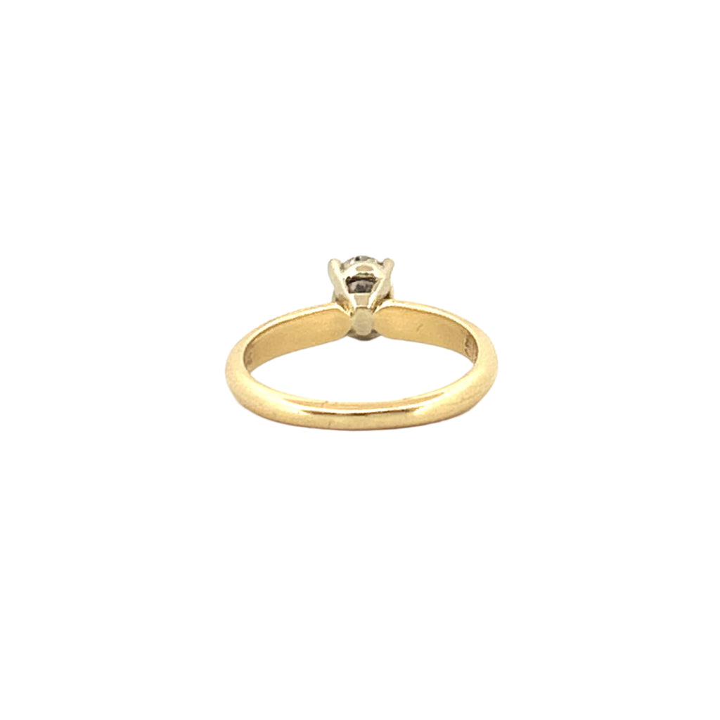 14K Gold 0.40 Carat Natural Oval Diamond Solitaire Engagement Ring