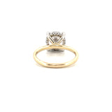 14K Gold 3.00 Carat Round Cut Lab Grown Diamond Solitaire Engagement Ring with Under Halo