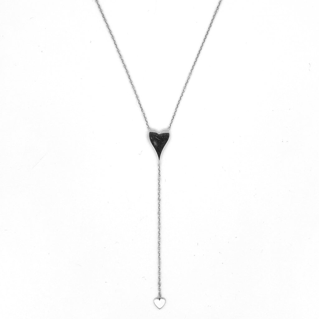 14K Gold Drop Heart Necklace