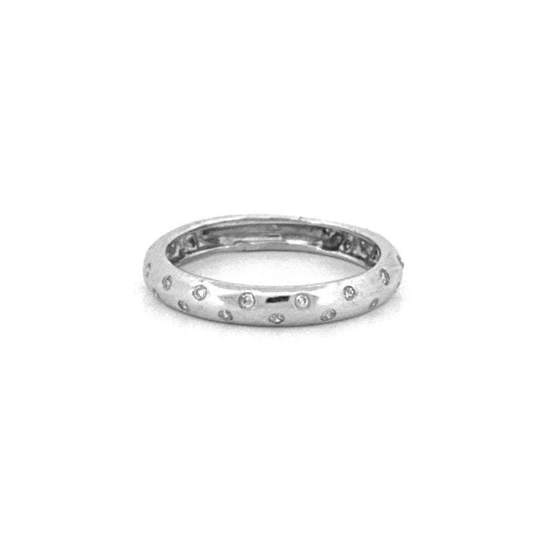 14K Gold Two Row Diamond Inset Ladies Band