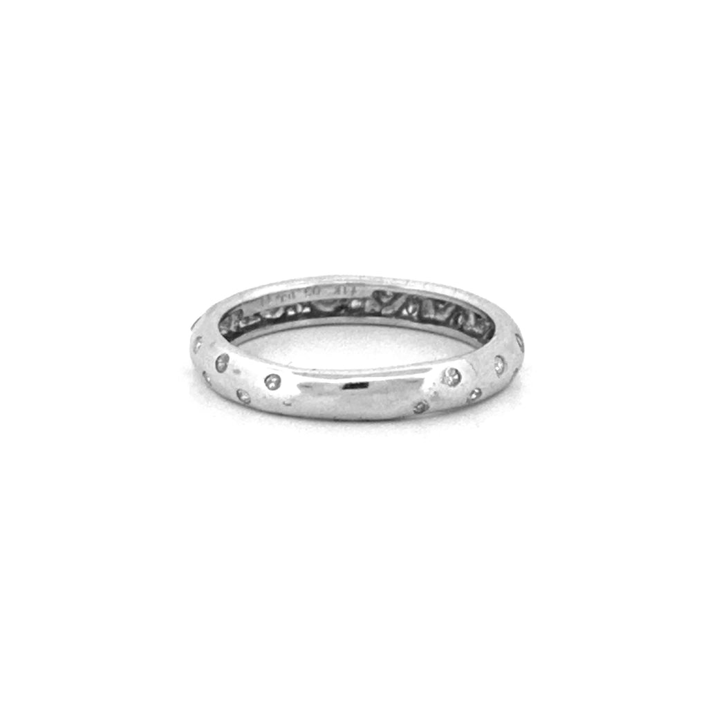 14K Gold Two Row Diamond Inset Ladies Band