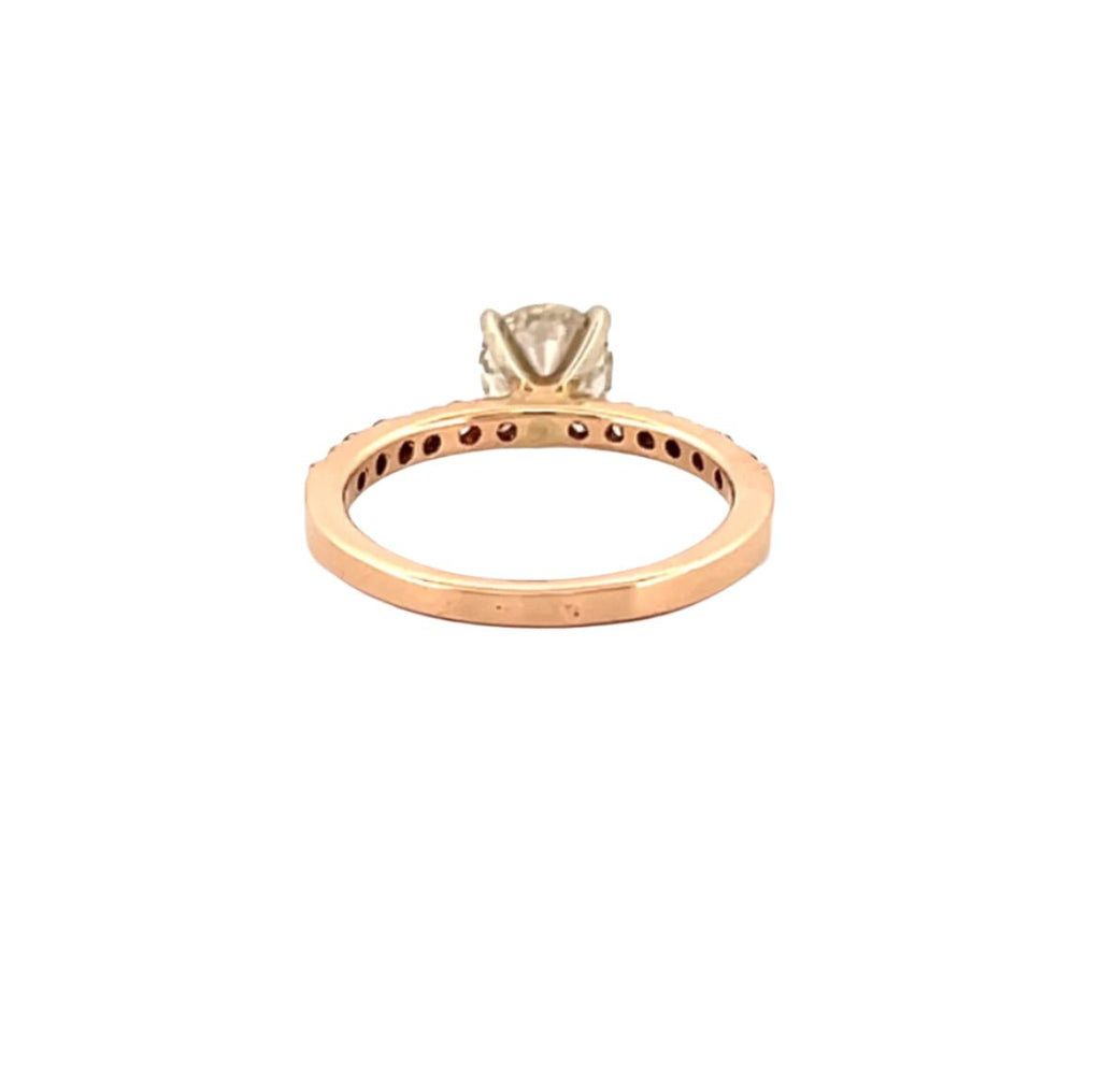 14K Gold 1.00 Carat Lab Grown Round Diamond Prong Set Engagement Ring