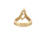 14K Gold 2.00 Carat Lab Grown Slanted Marquise Diamond V Engagement Ring