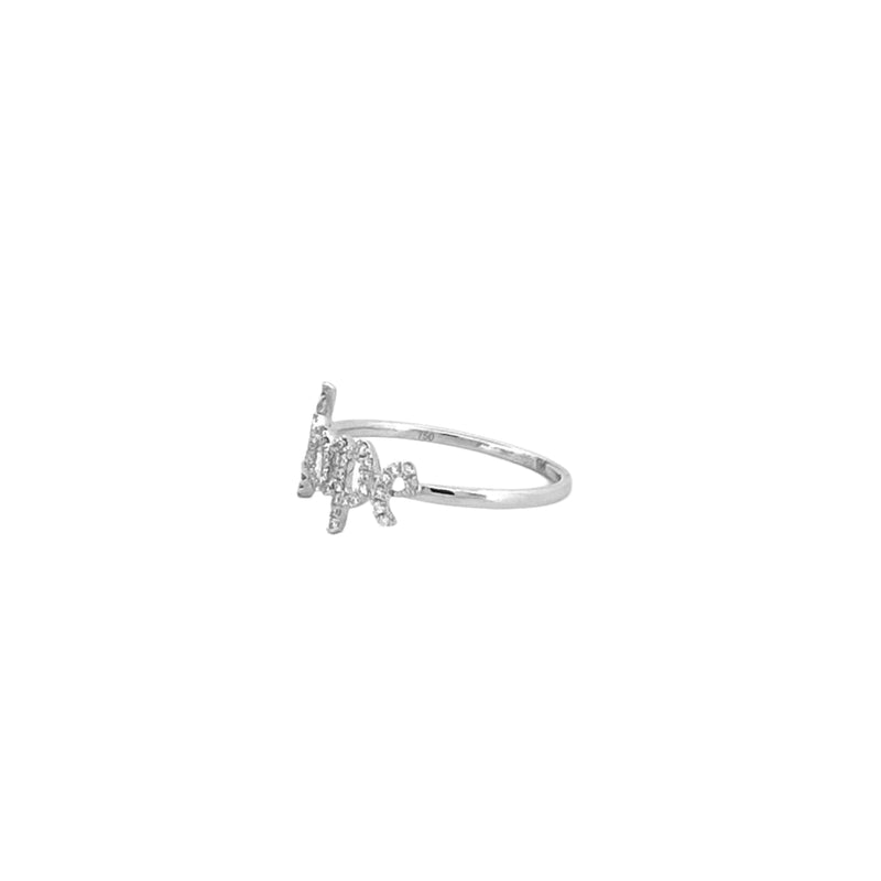 14K White Gold Old English Diamond Hope Ring