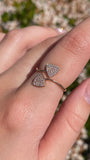 14K Gold Open Diamond Pave Trillion Shape Band
