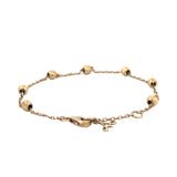 14K Yellow Gold Spaced Diamond Cut Bead Charm Bracelet
