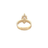14K Gold 4.00 Carat Lab Grown Marquise Diamond Prong Set Engagement Set with Diamond Under Halo and Prongs