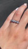 14K Gold Slanted Wide Prong Five Diamond Band