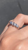 14K Gold Slanted Wide Prong Five Diamond Band