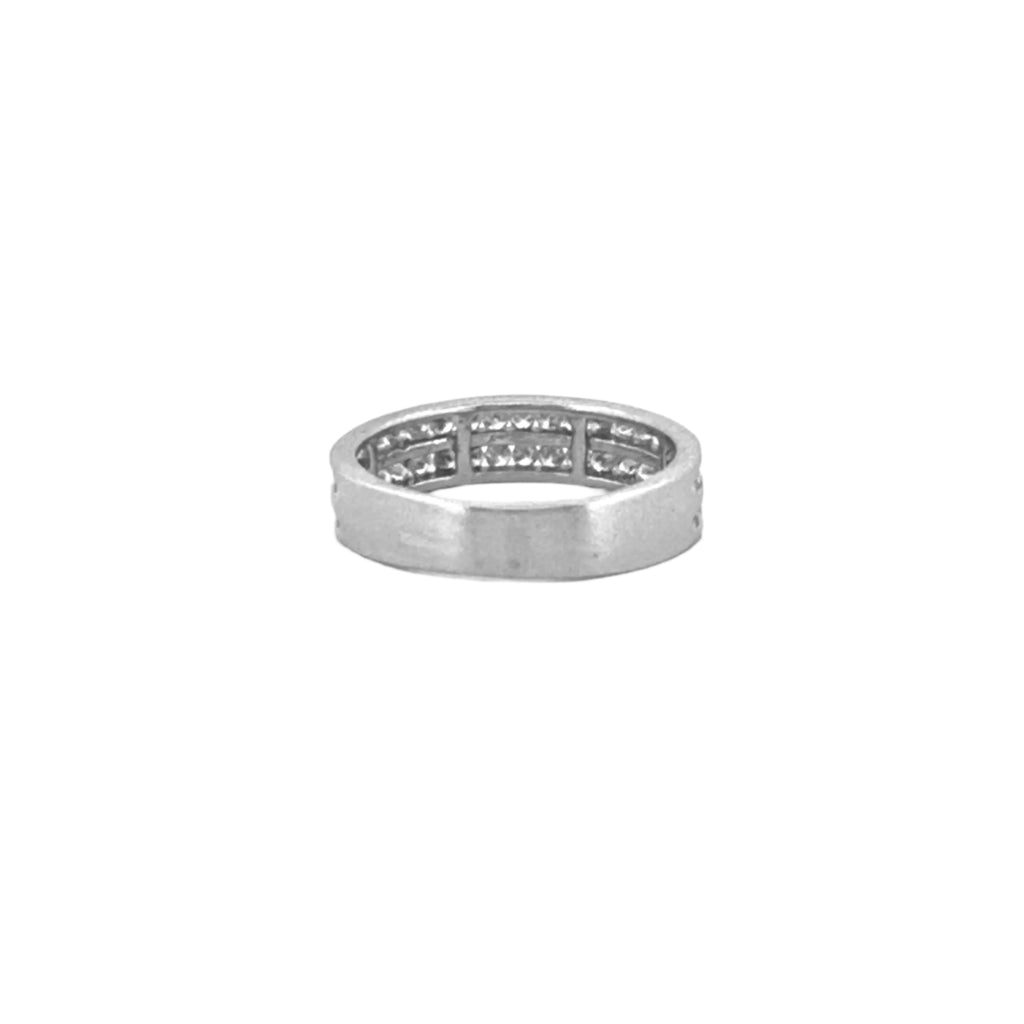 14K Gold Two Row Channel Set Diamond Band