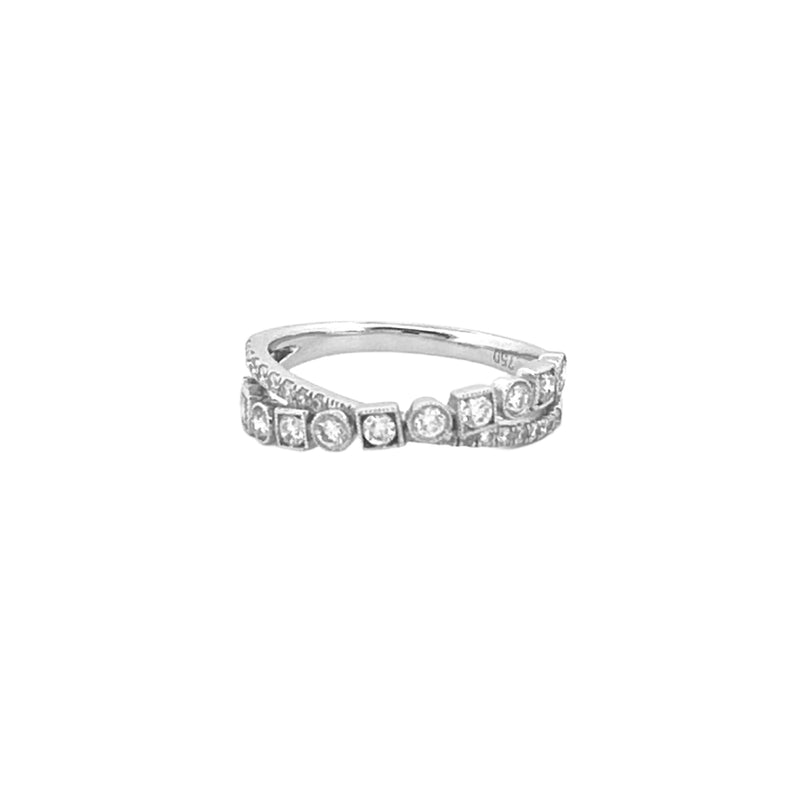 14K Gold X Art Deco Diamond Band