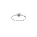 14K Gold Puff Heart Bezel Diamond Band