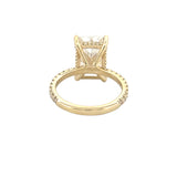 14K Gold 7.00 Carat Lab Grown Radiant Diamond Prong Set Under Halo Engagement Ring