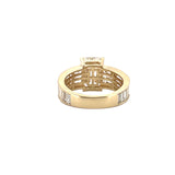 14K Gold 3.00 Carat Lab Grown Emerald Channel Set Diamond Engagement Ring
