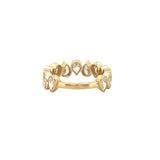 14K Gold Alternating Lab Grown Diamond Pear Bezel Fashion Band