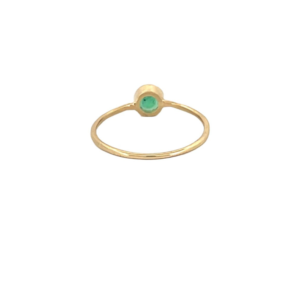 14K Gold Birth Stone Round Bezel Ring