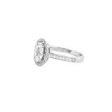 14K Gold Oval Cluster Natural Diamond Channel Engagement Ring