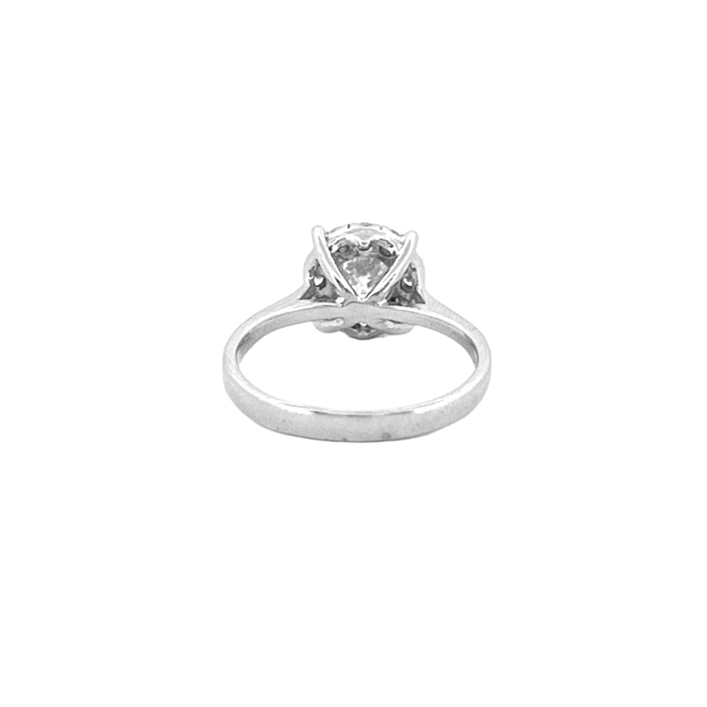14K Gold Round Halo Engagement Ring